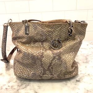 Michael Kors snakeskin hobo bag
